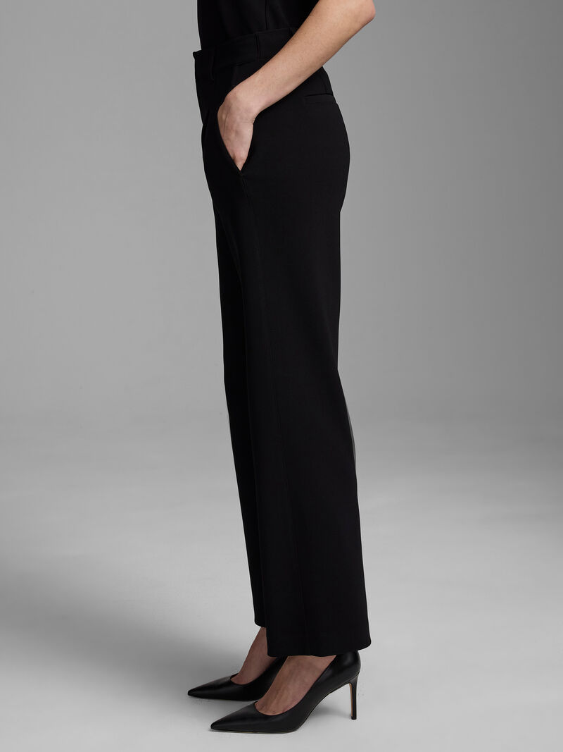 Woman Wears 31" Knit Scuba Wide-Leg Trouser image number 3