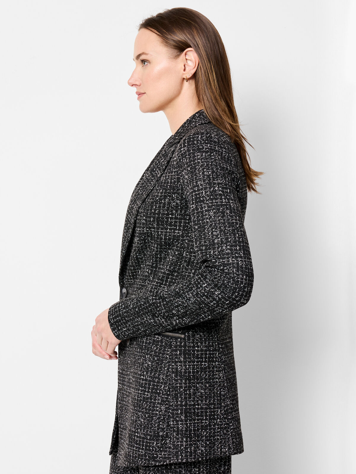 Dotty Grid Knit Zip Jacket