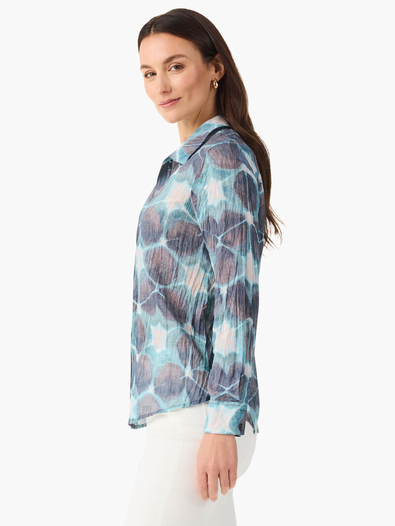 Woman Wears Ethereal Seas Crinkle Shirt image number 3