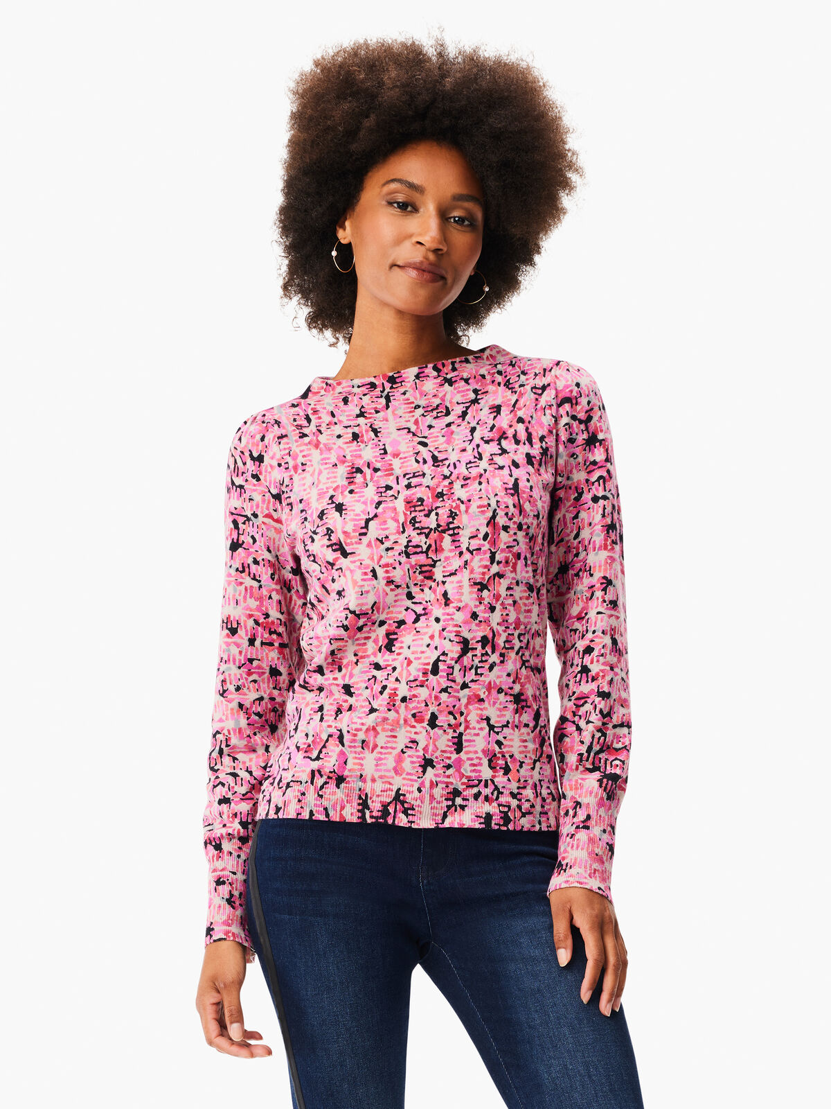 Blurred Geo Print Sweater