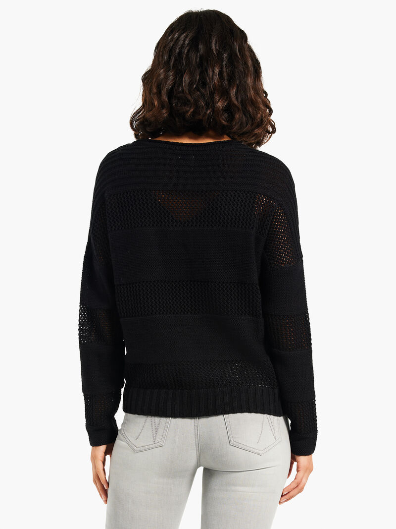 Woman Wears Mesh Mix Sweater image number 2