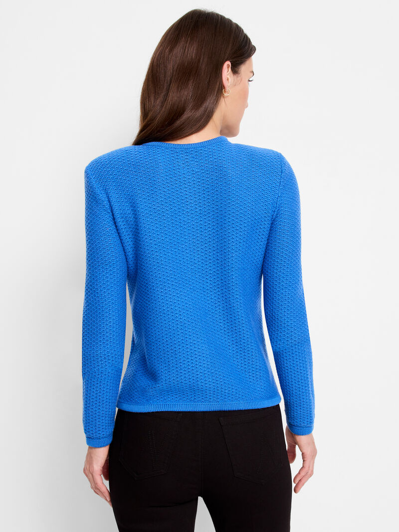 Woman Wears Textured Sweater Jacket image number 3