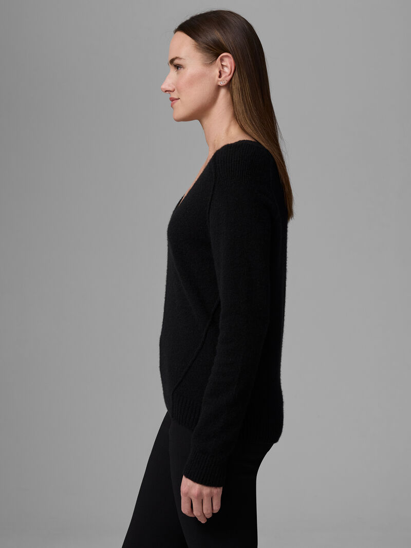 Woman Wears Luxe Cashmere V-Neck Sweater image number 2