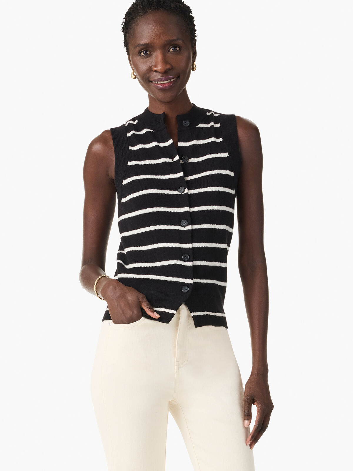 Striped Essential Sweater Vest