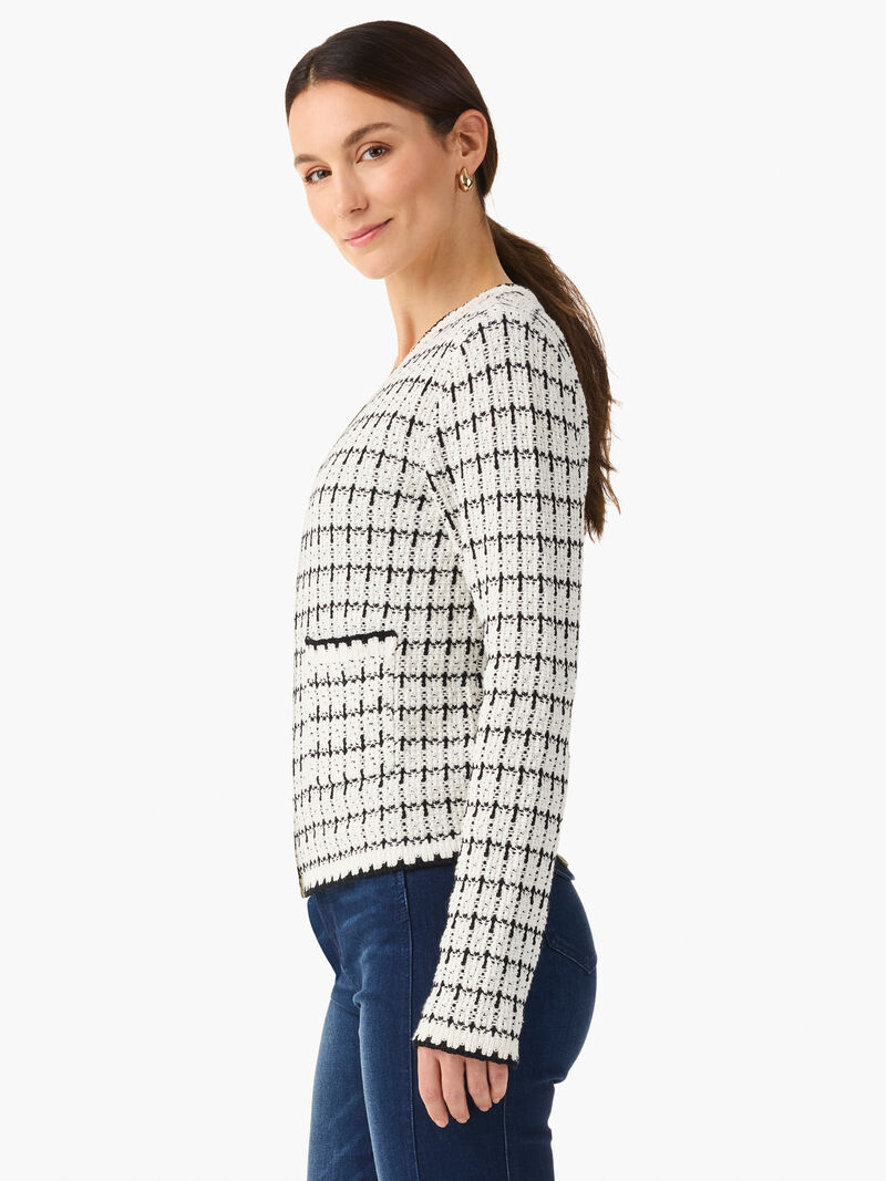 Woman Wears Mixed Up Sweater Jacket image number 2