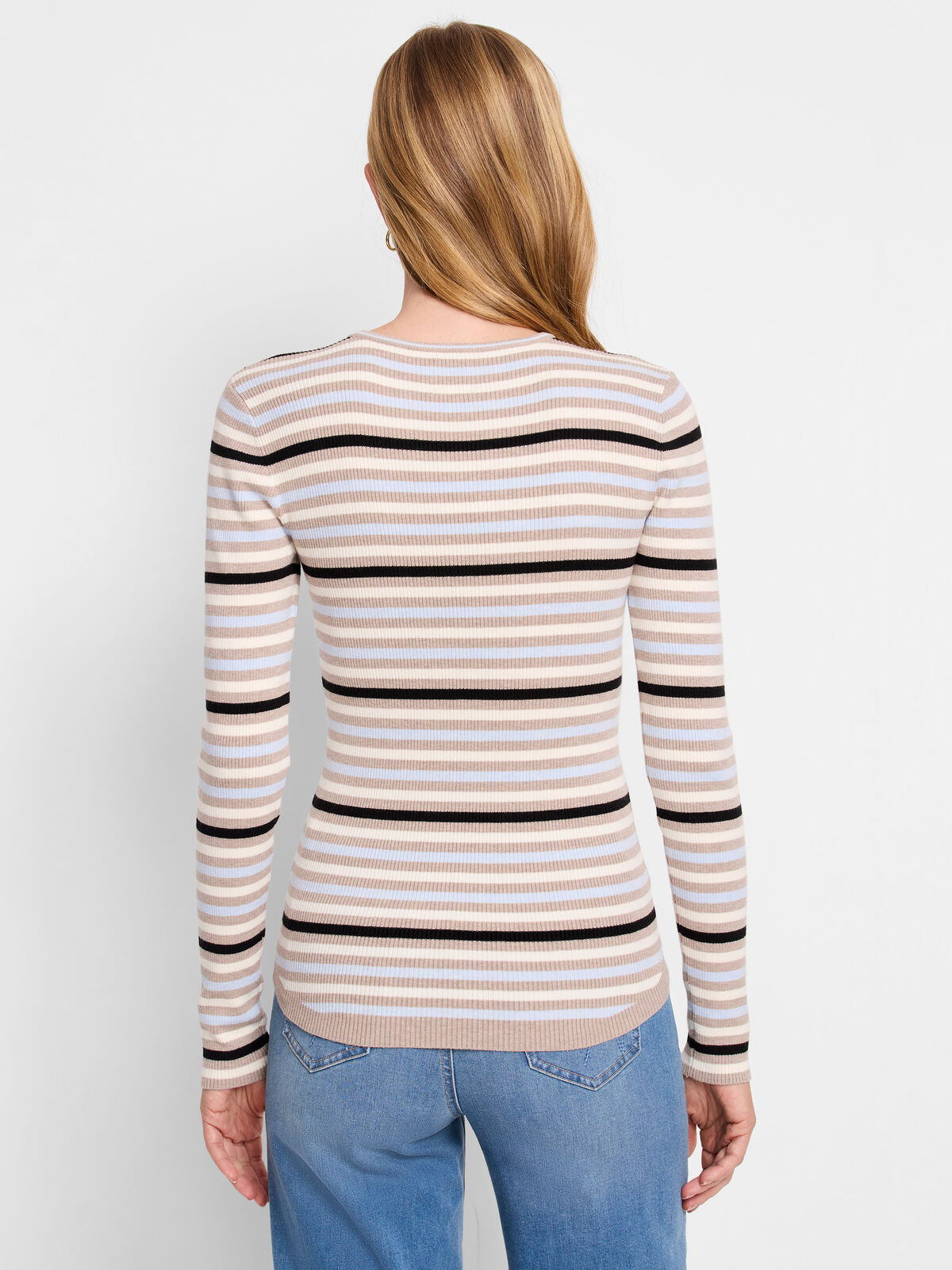 Striped Ribbed Sweater Tee