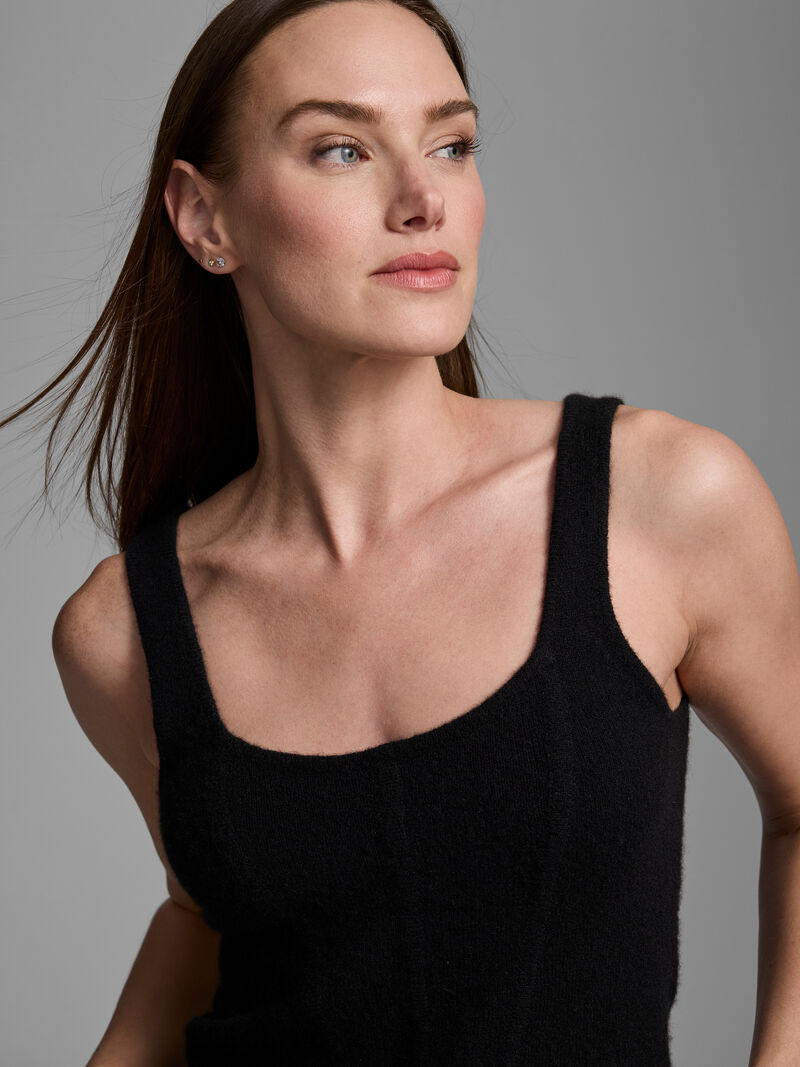 Woman Wears Luxe Cashmere Corset Tank image number 0