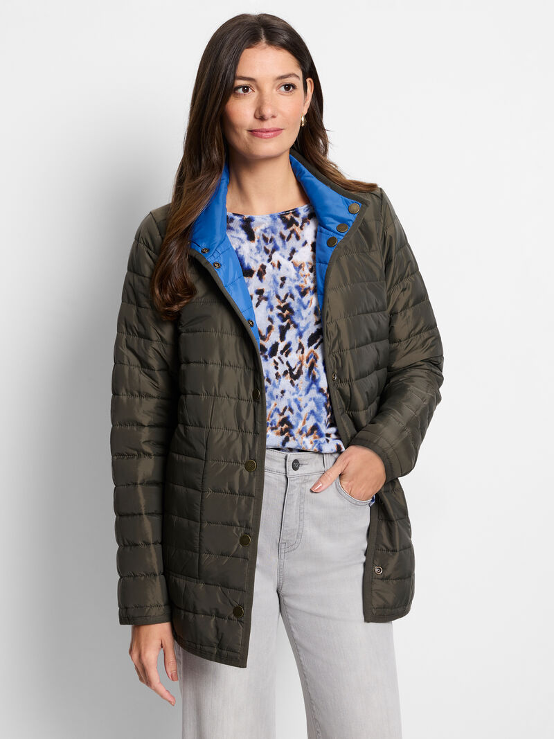 Woman Wears Allovette Reversible Puffer Jacket image number 1