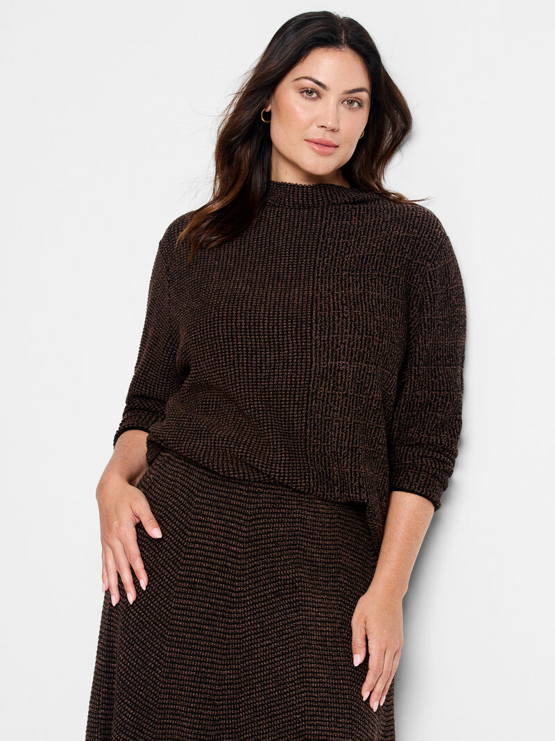 Woman Wears Pixel Knit Sweater image number 0