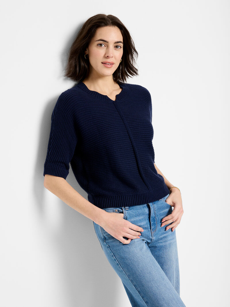 Woman Wears Easy Texture Sweater image number 1