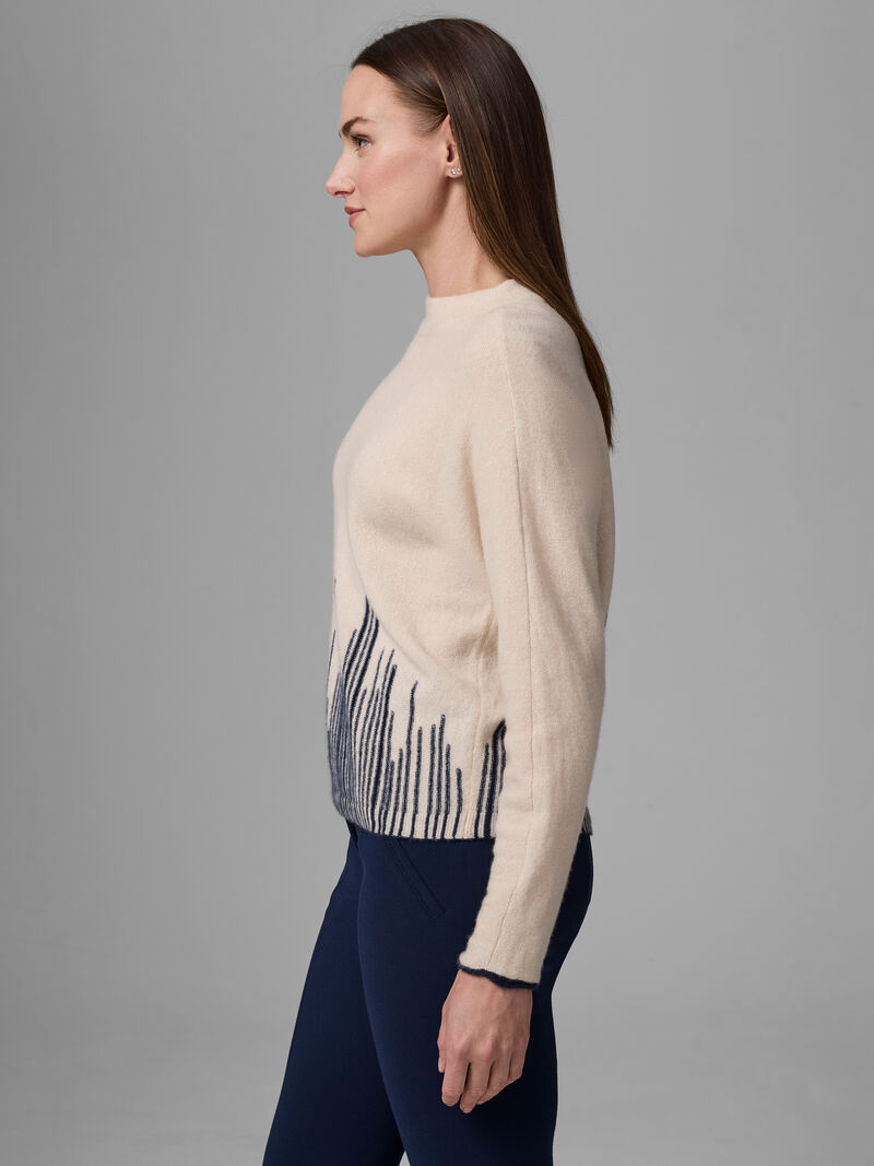 Woman Wears Luxe Cashmere Flame Stitch Sweater image number 2