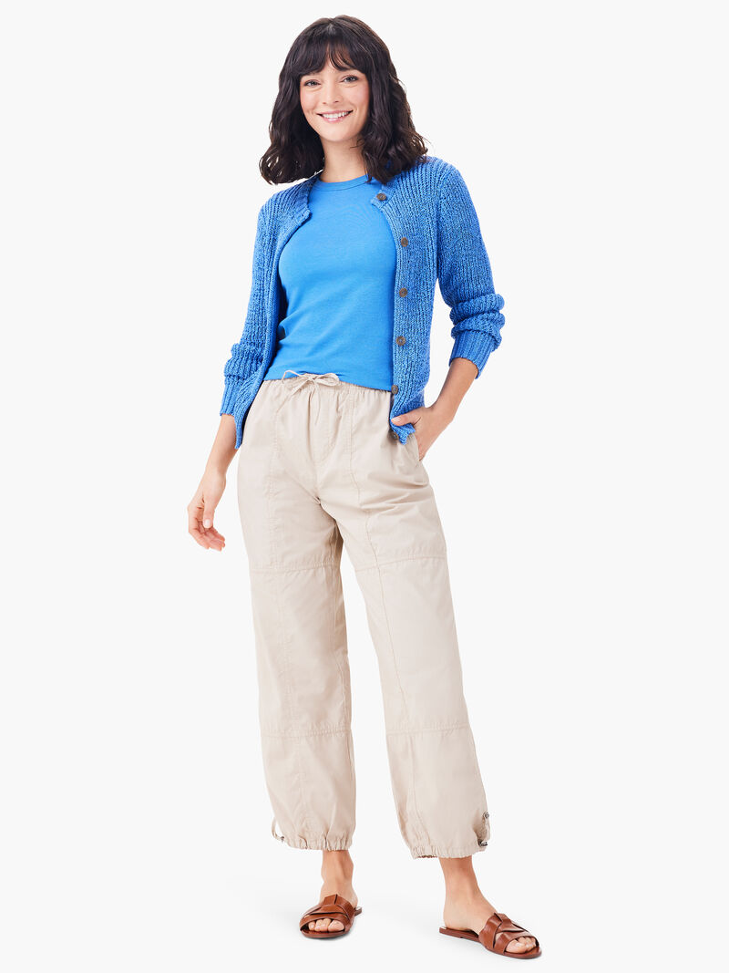 Woman Wears 28" Poplin Parachute Ankle Pant image number 2