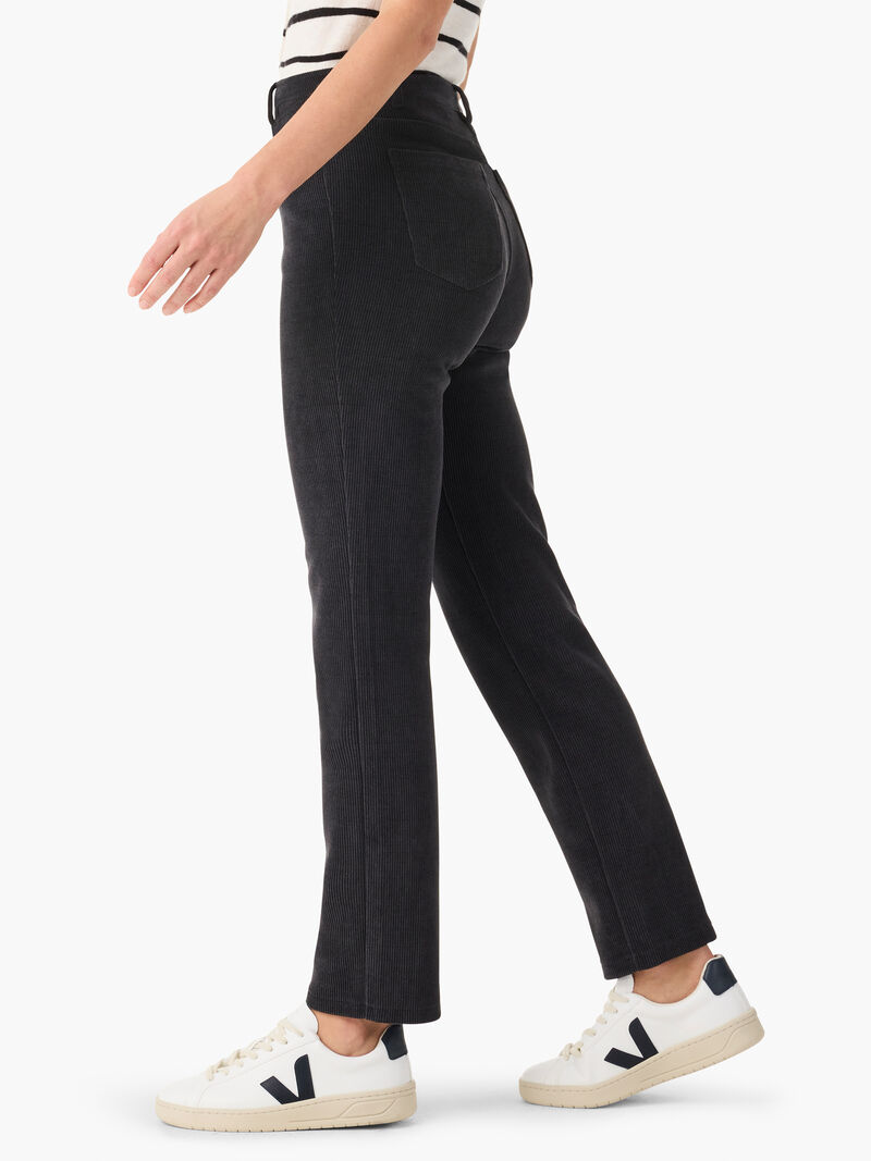 Woman Wears 28" Mid Rise Corduroy Straight Ankle Pant image number 2