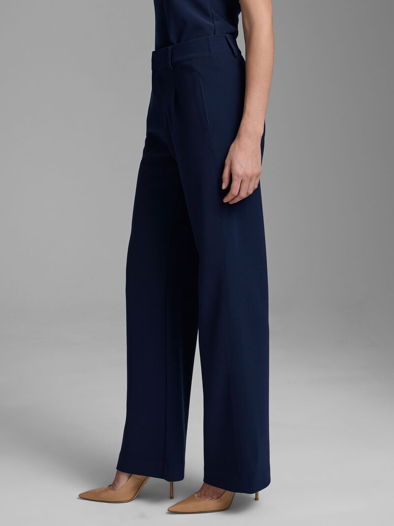 Woman Wears 31" Knit Scuba Wide-Leg Trouser image number 2