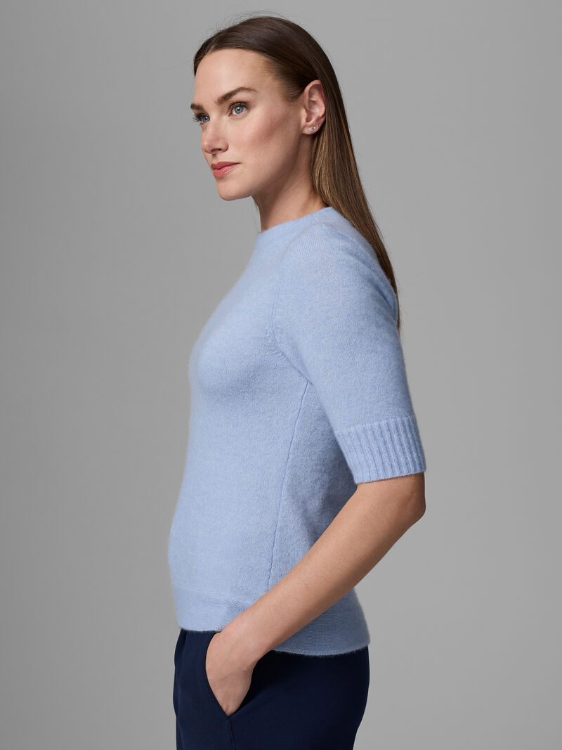 Woman Wears Luxe Cashmere Mock Neck Sweater image number 2