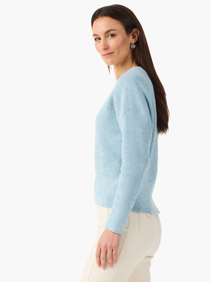 Woman Wears Stitched Crew Sweater image number 2