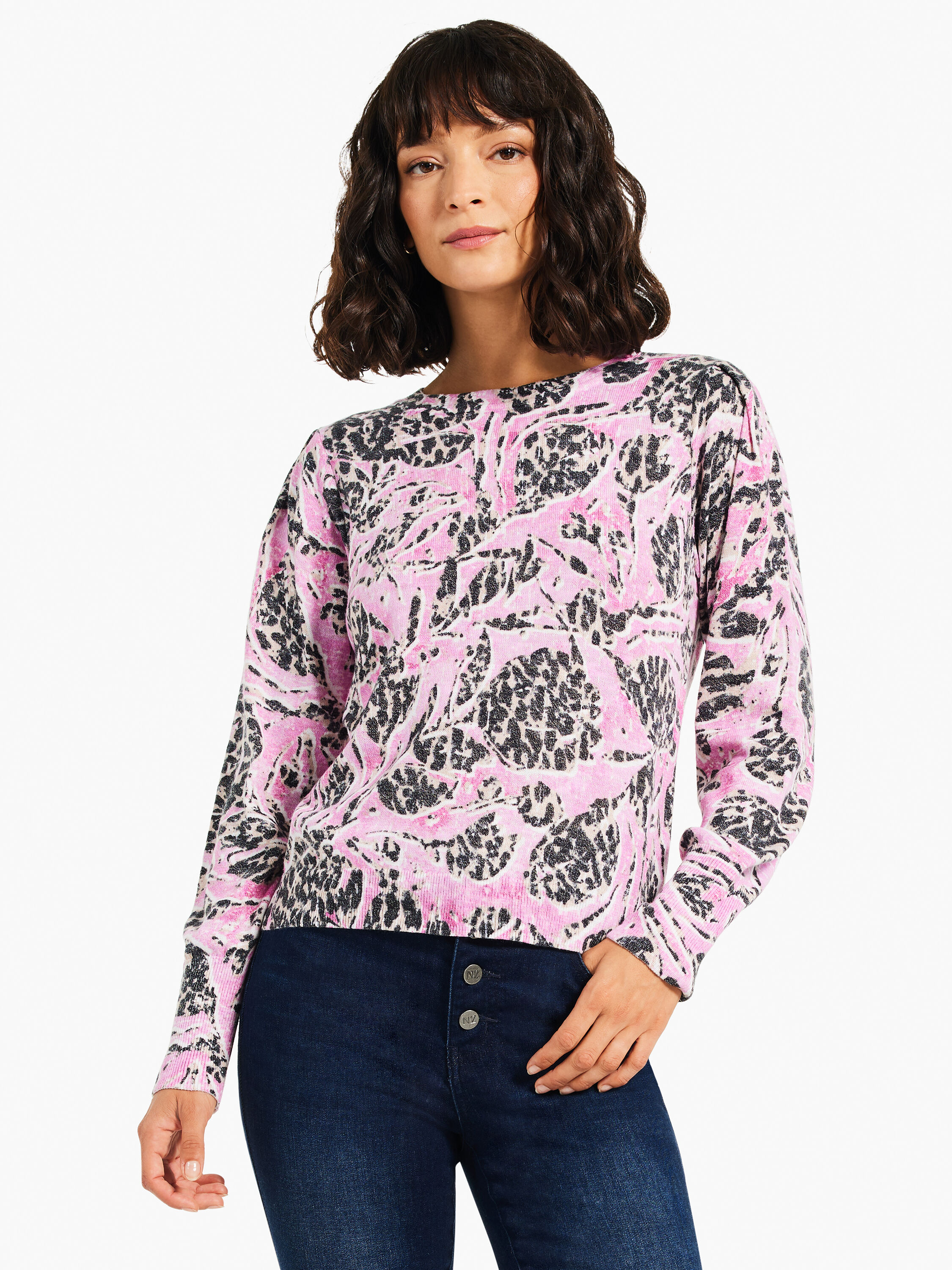 Printed Tiles Femme Sleeve Sweater | NIC+ZOE