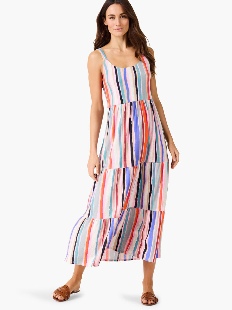 NZT Painted Stripes Tiered Maxi Dress