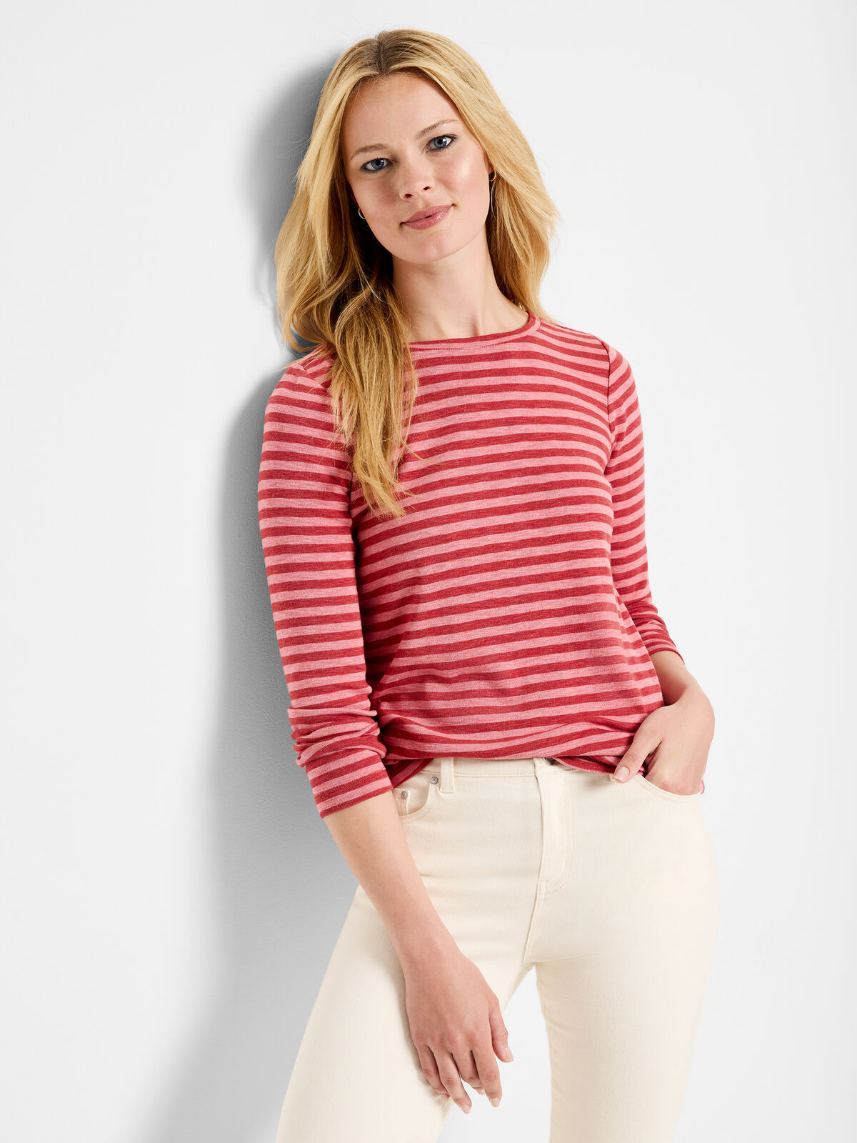 NZT Striped Bracelet Sleeve Boat Tee