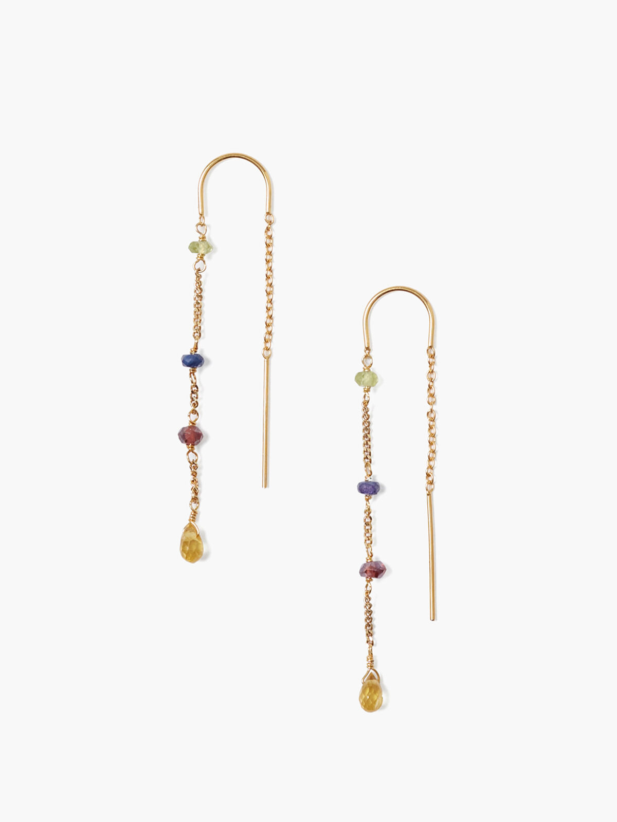 Chan Luu - Chain Earrings With Stones