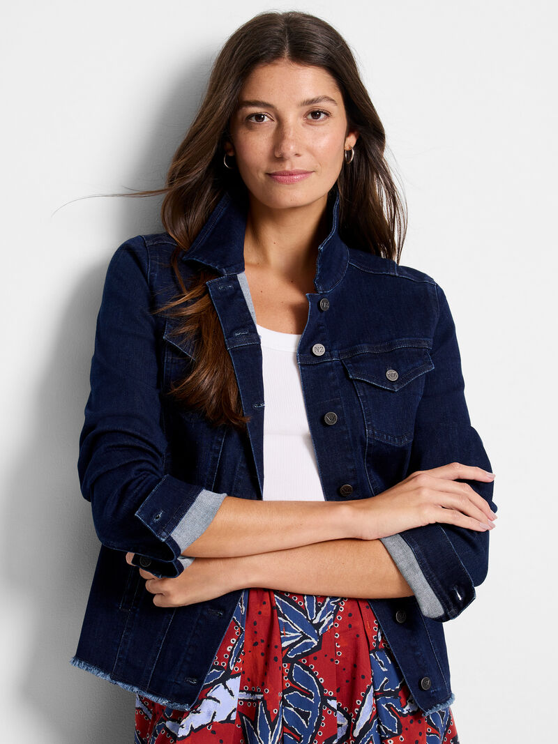 Woman Wears Essential Denim Jacket image number 0