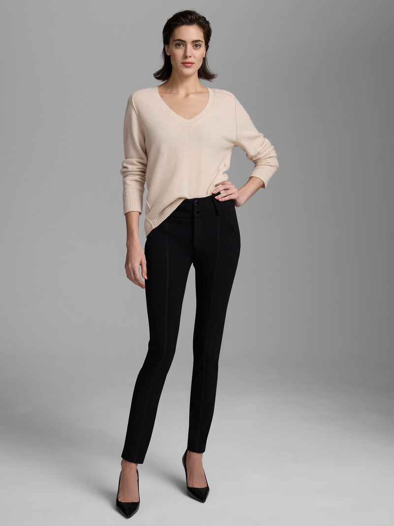 Woman Wears 28" Knit Scuba Slim Pant image number 1