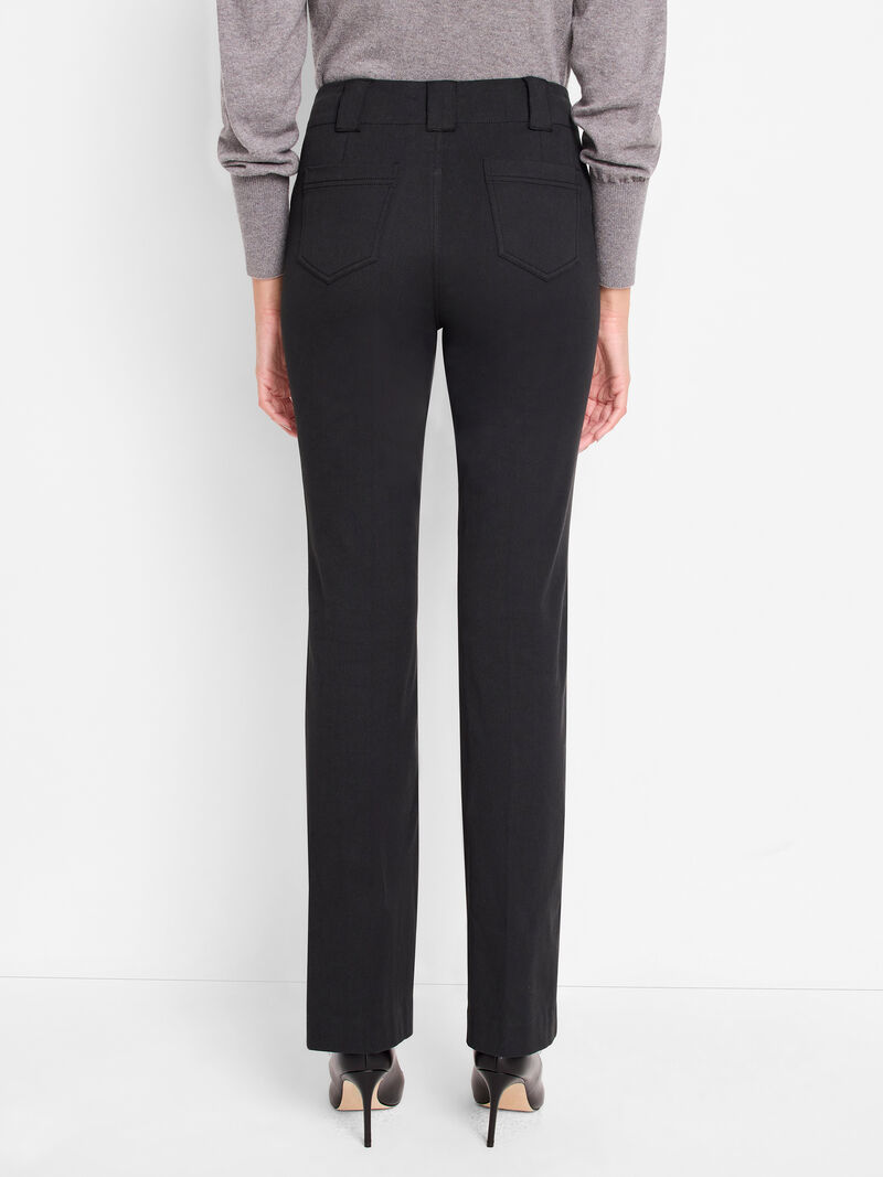 Woman Wears 31" Plaza Demi Boot Cotton Bi-Stretch Pant image number 3