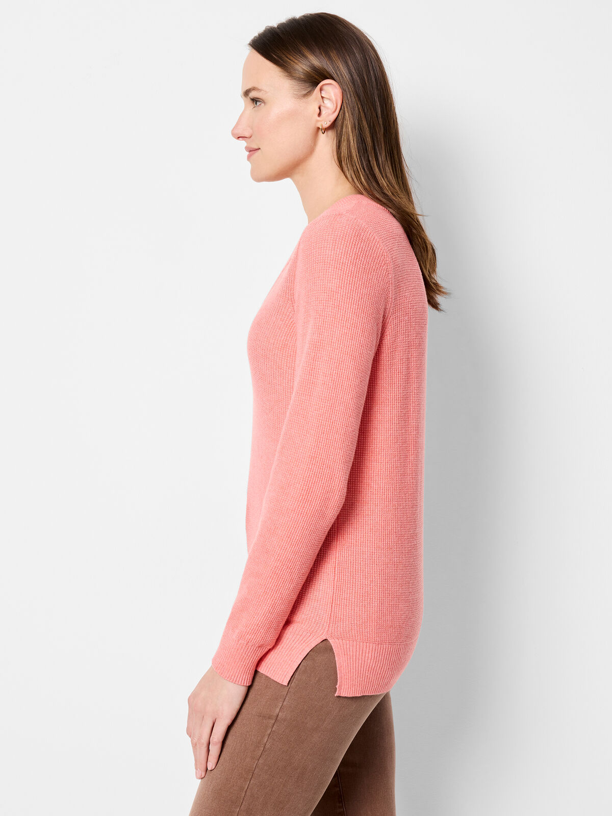 Waffle Stitch V-Neck Sweater