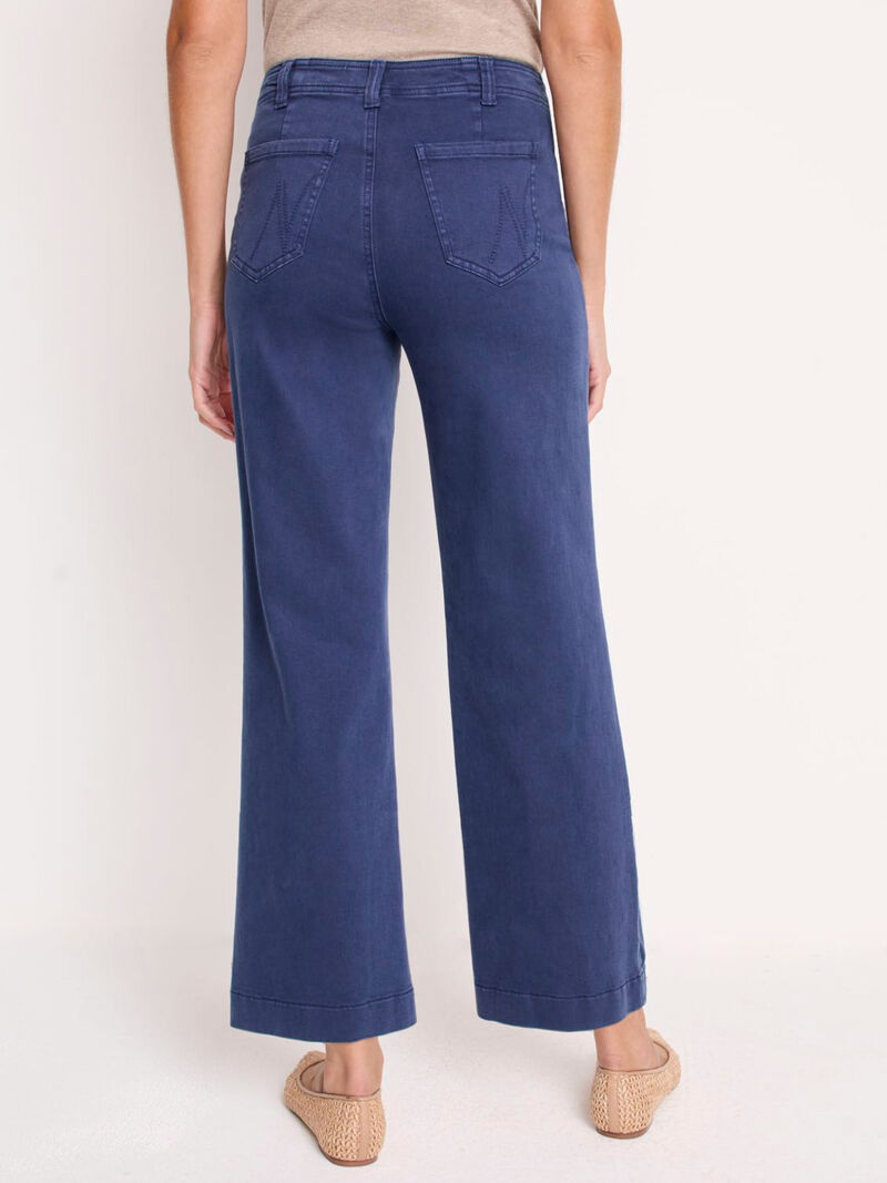 Woman Wears NZ Denim 28" Mid Rise Wide Leg Pocket Jeans image number 3