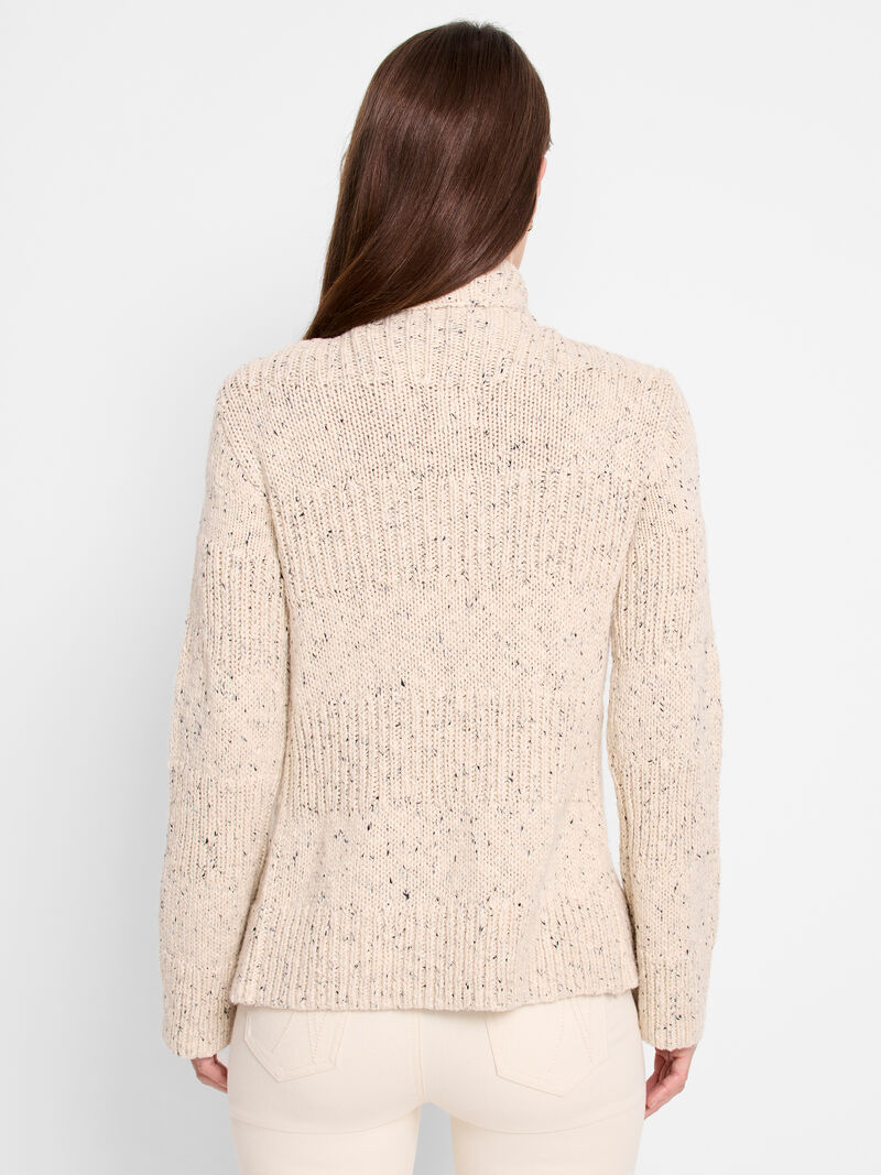 Woman Wears Texture Tweed Cardigan image number 3