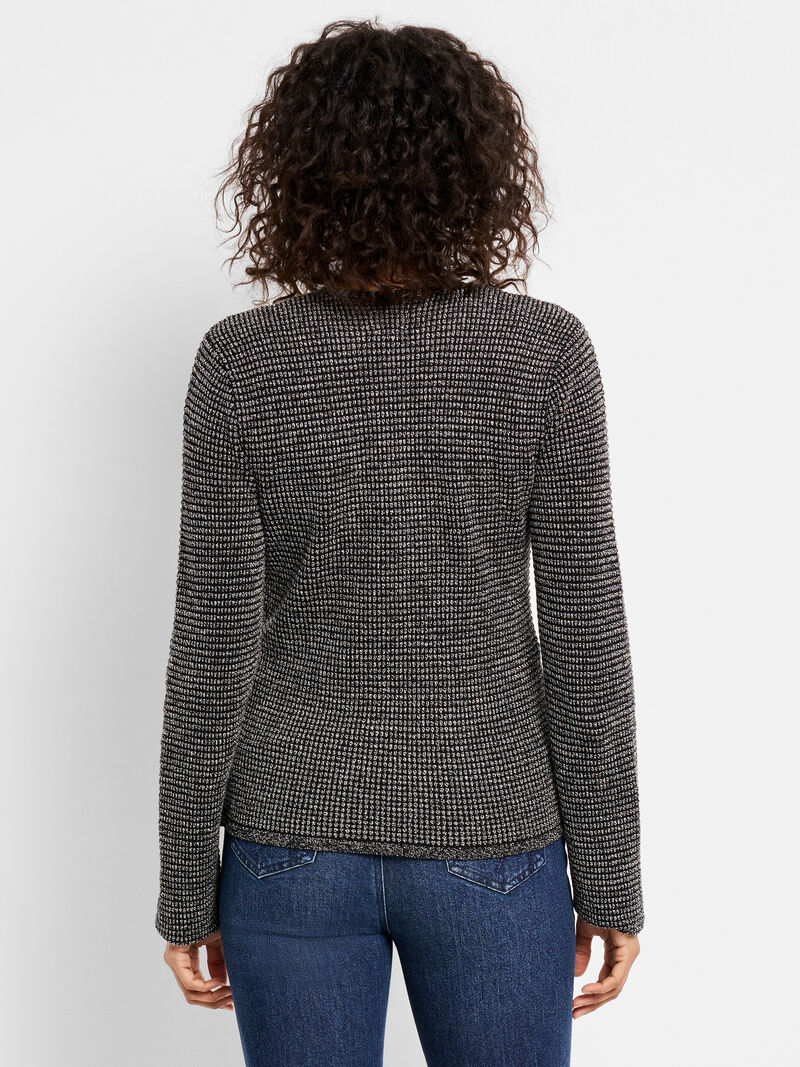 Woman Wears Pixel Knit 4-Way Cardigan image number 3