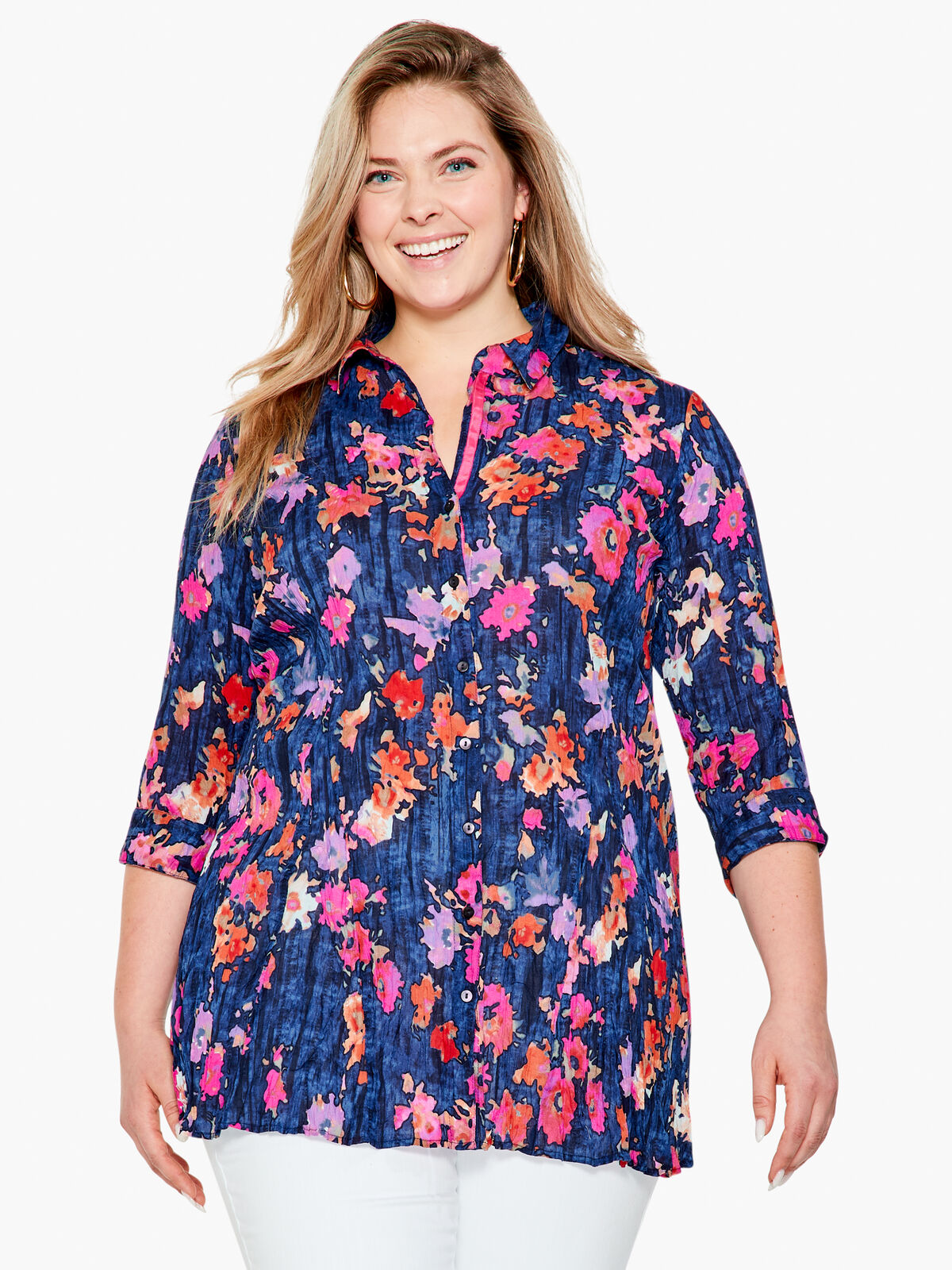 Glowing Blossoms Crinkle Top | NIC+ZOE