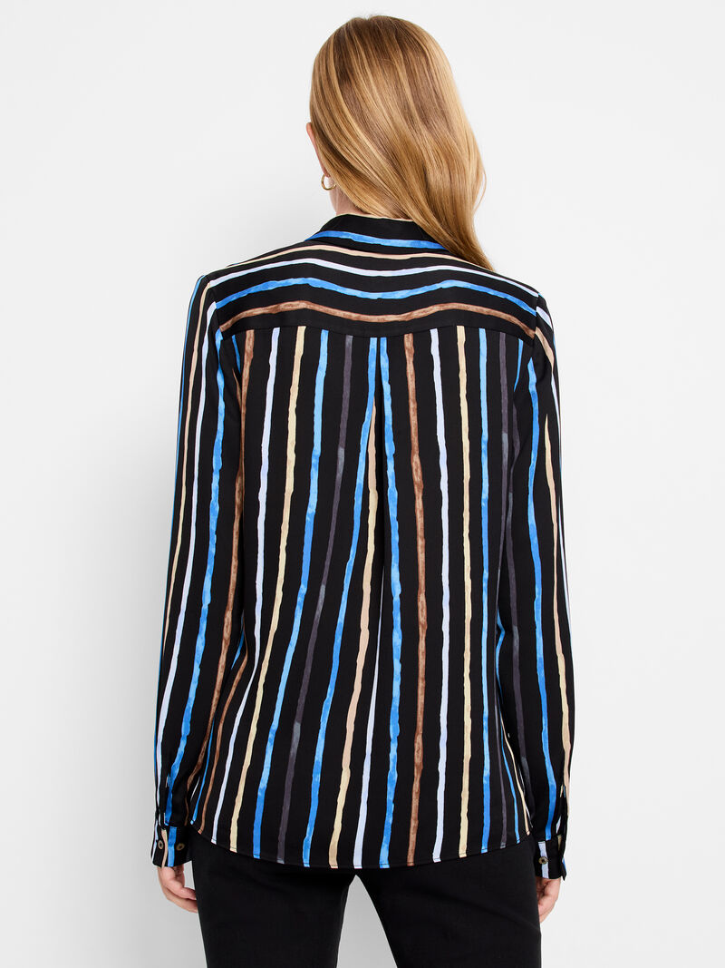 Woman Wears Painted Stripe Onyx Top image number 4