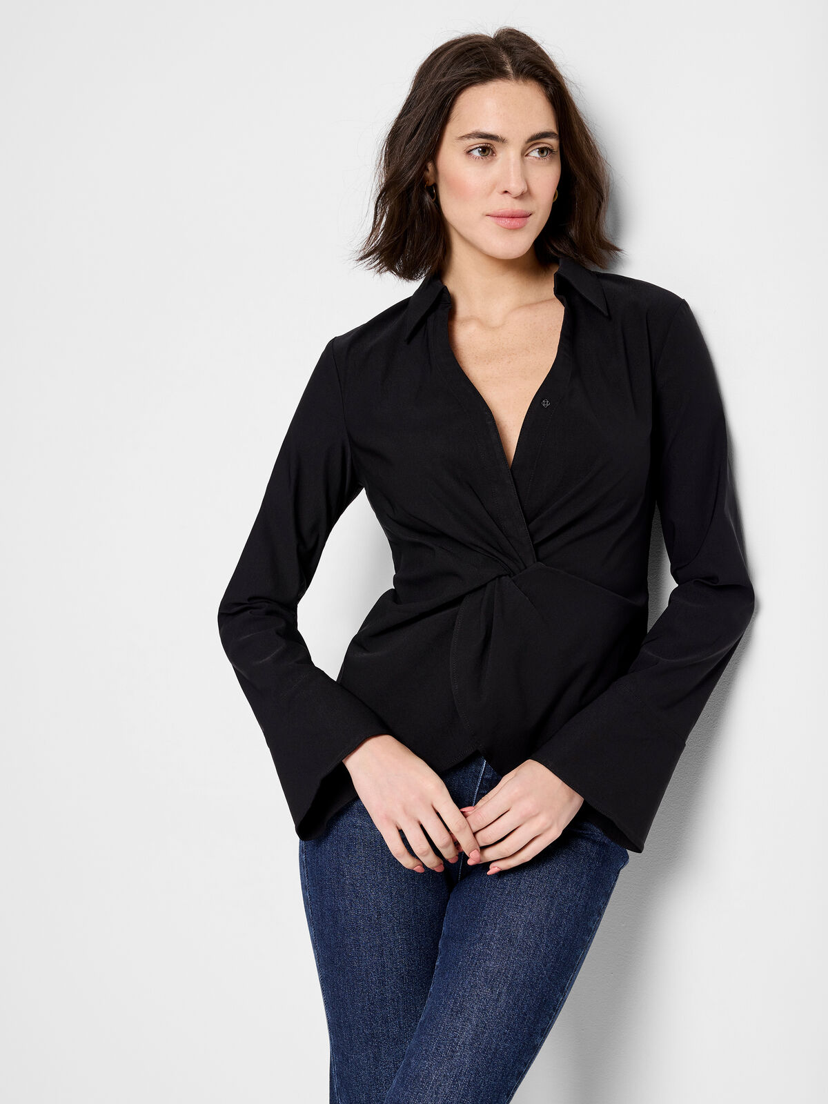 Polished Wonderstretch Twist Front Shirt