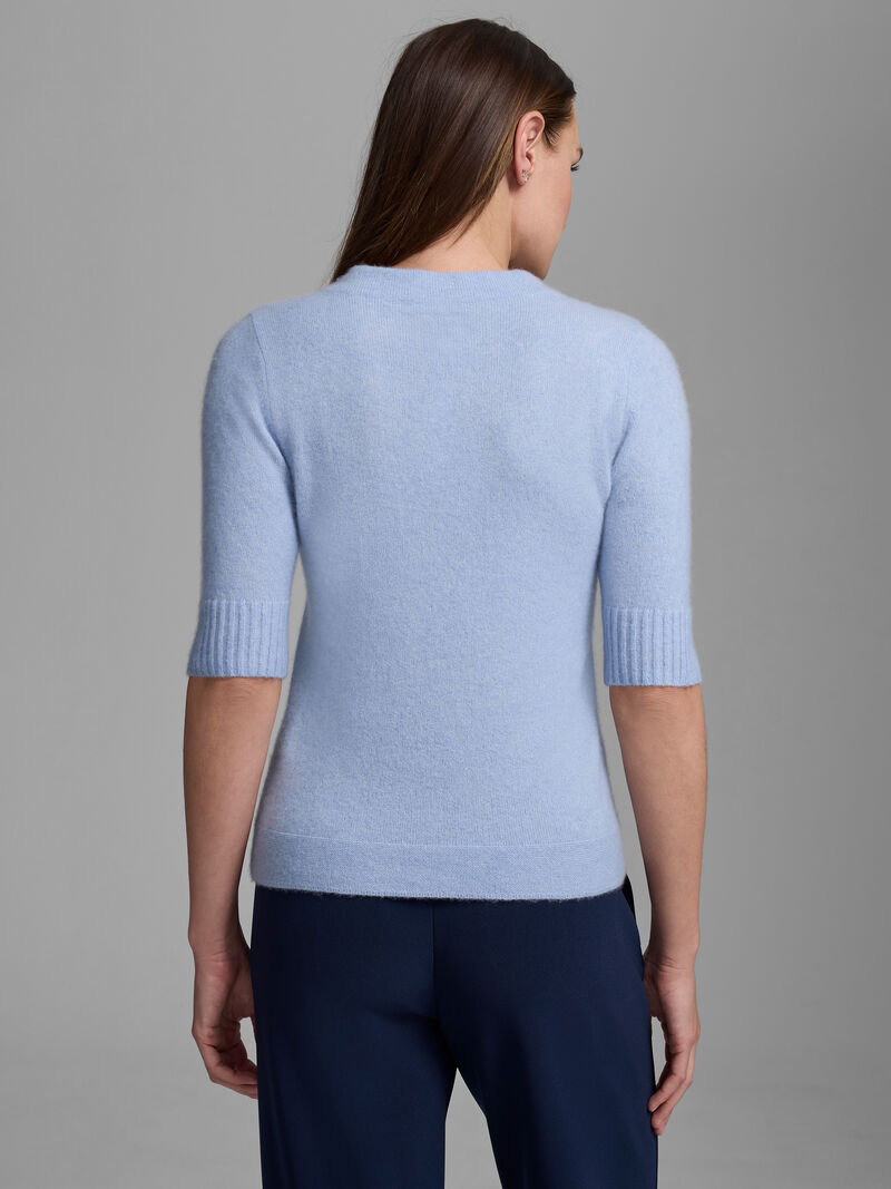 Woman Wears Luxe Cashmere Mock Neck Sweater image number 3