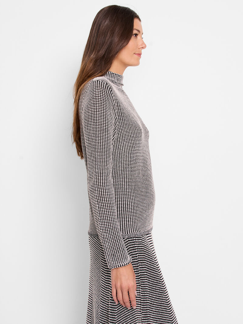 Woman Wears Pixel Knit Sweater image number 2