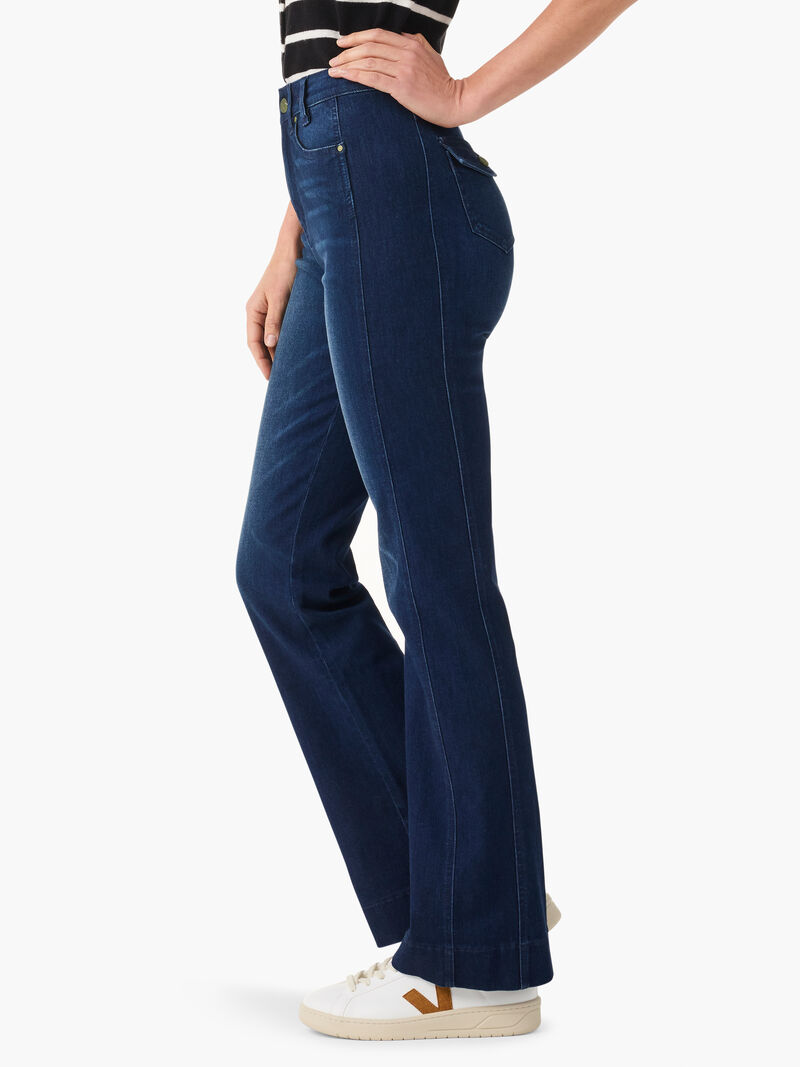 Woman Wears NZ Denim 31" Breakaway Bootcut Side Panel Jeans image number 2