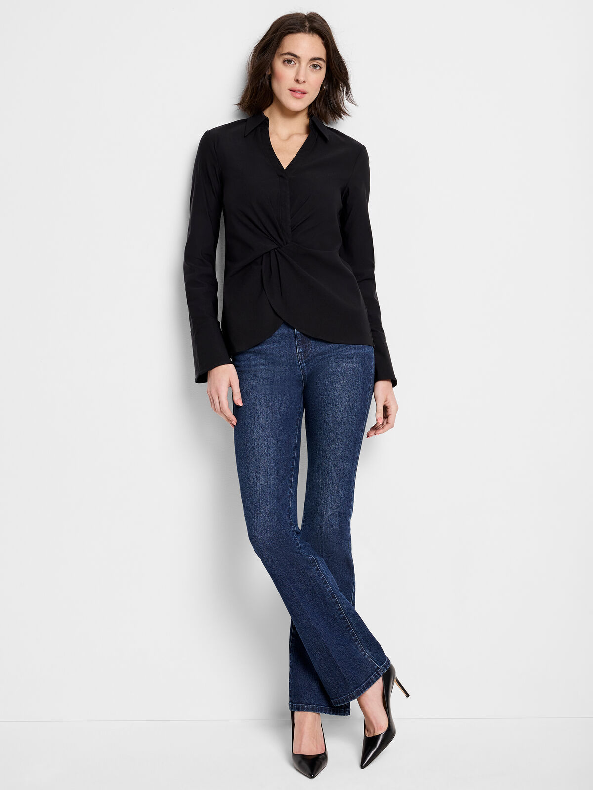 Polished Wonderstretch Twist Front Shirt