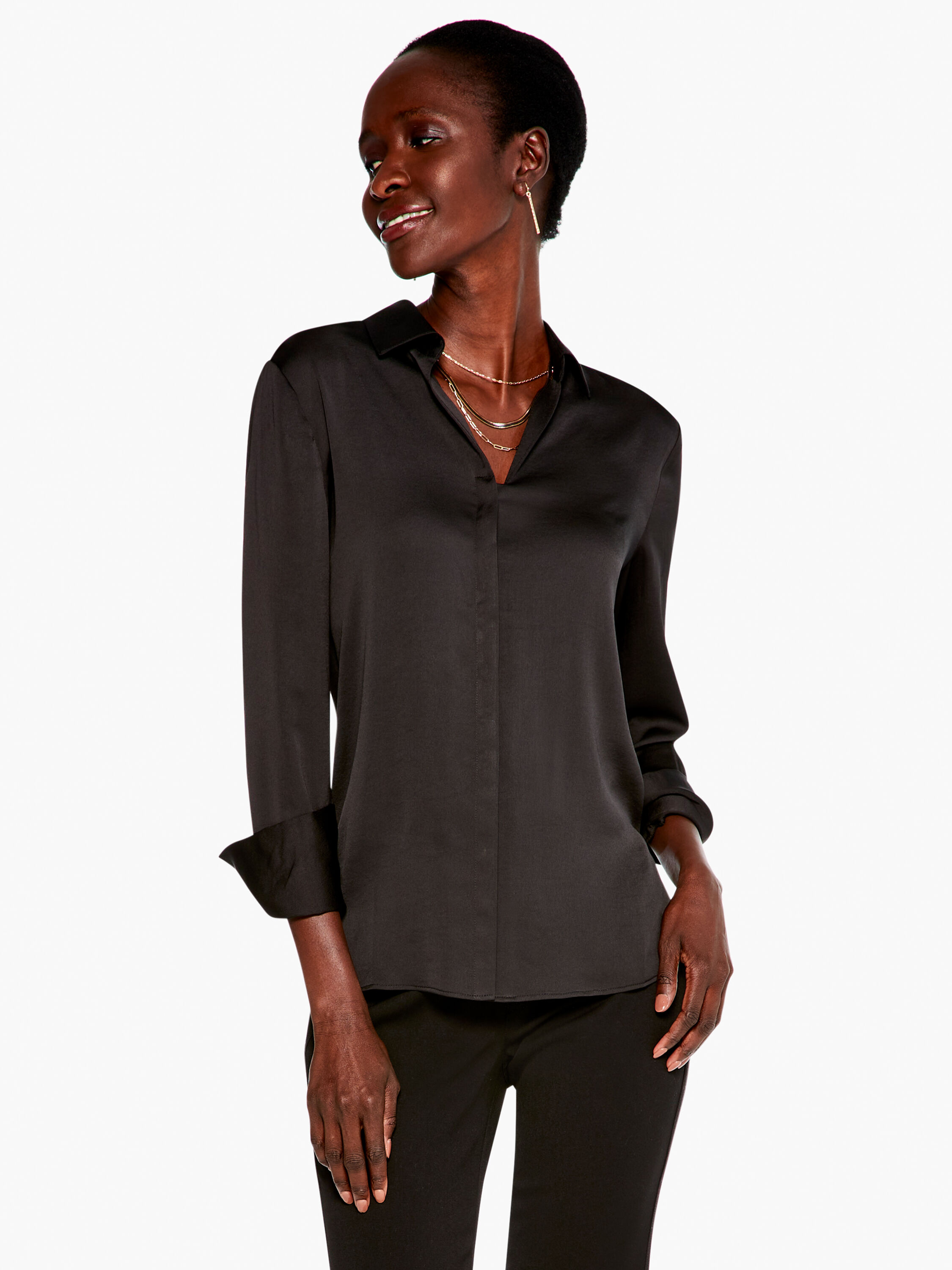 Satin Crepe Shirt | NIC+ZOE