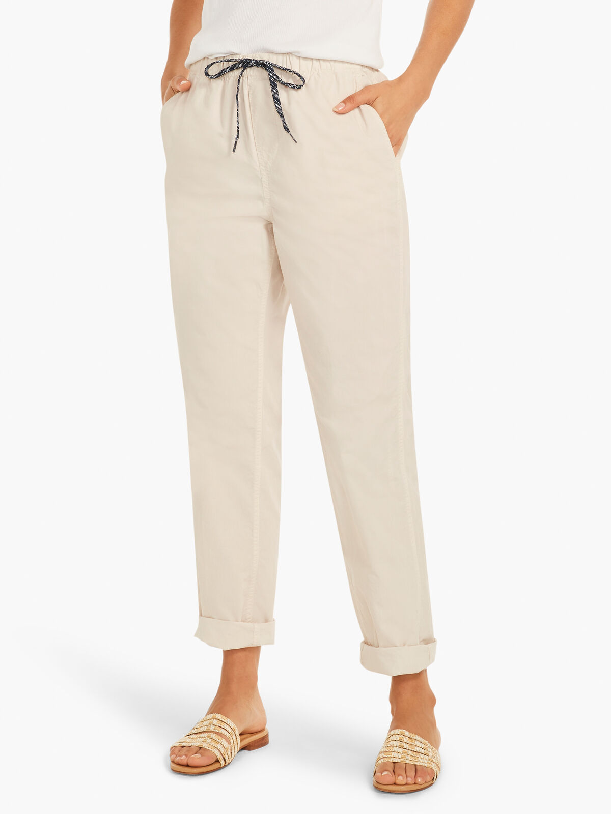 COTTON RELAXED ANKLE PANTS