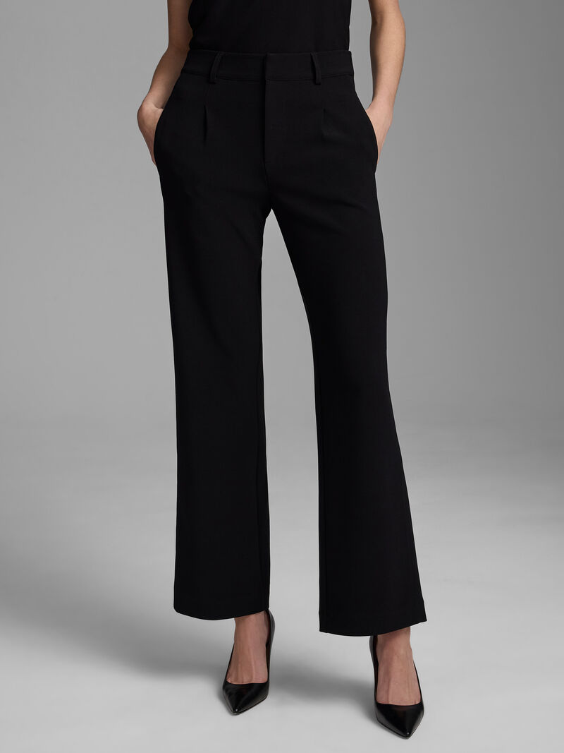 Woman Wears 31" Knit Scuba Wide-Leg Trouser image number 0