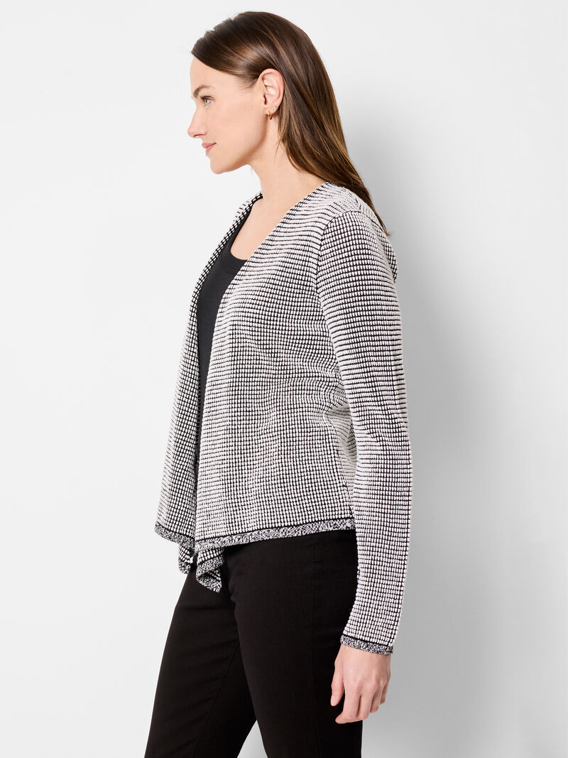 Woman Wears Pixel Knit 4-Way Cardigan image number 2