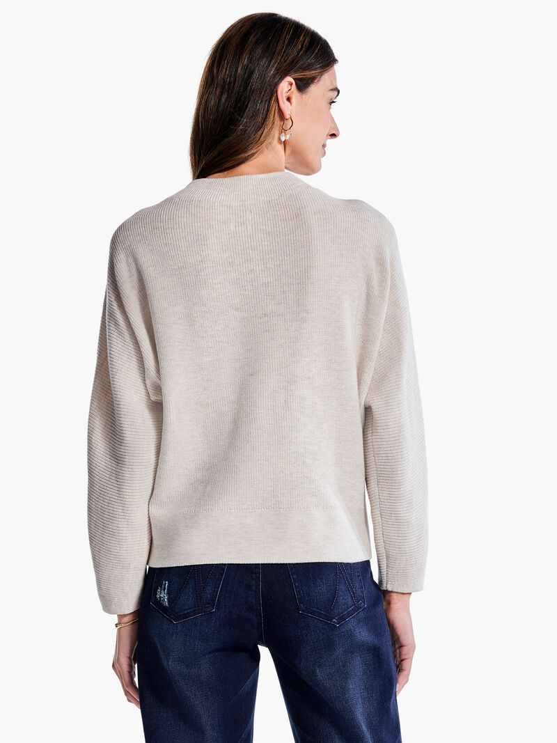 Woman Wears Shaker Knit Mock Sweater image number 2