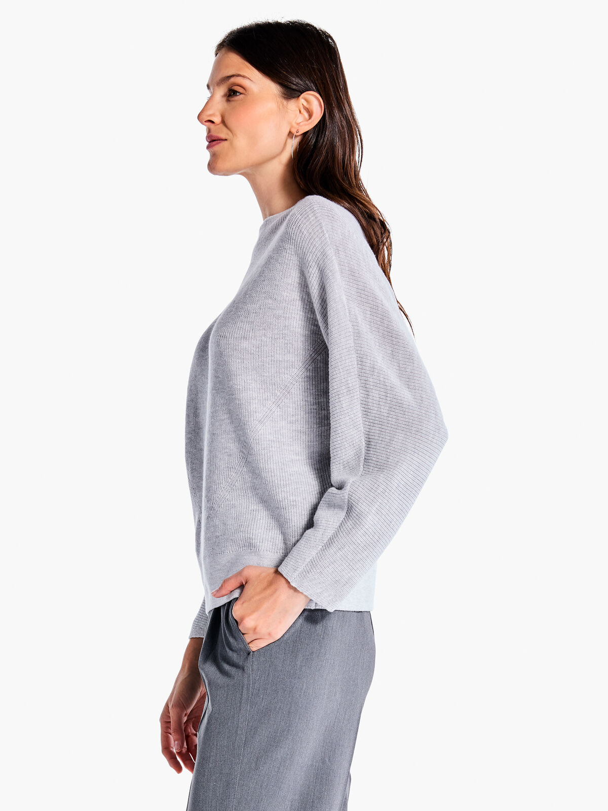 Shaker Knit Mock Sweater