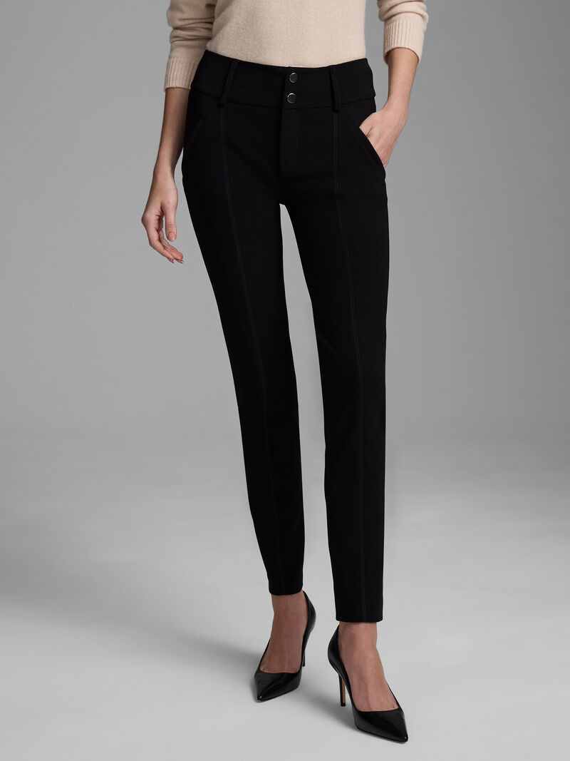 Woman Wears 28" Knit Scuba Slim Pant image number 0