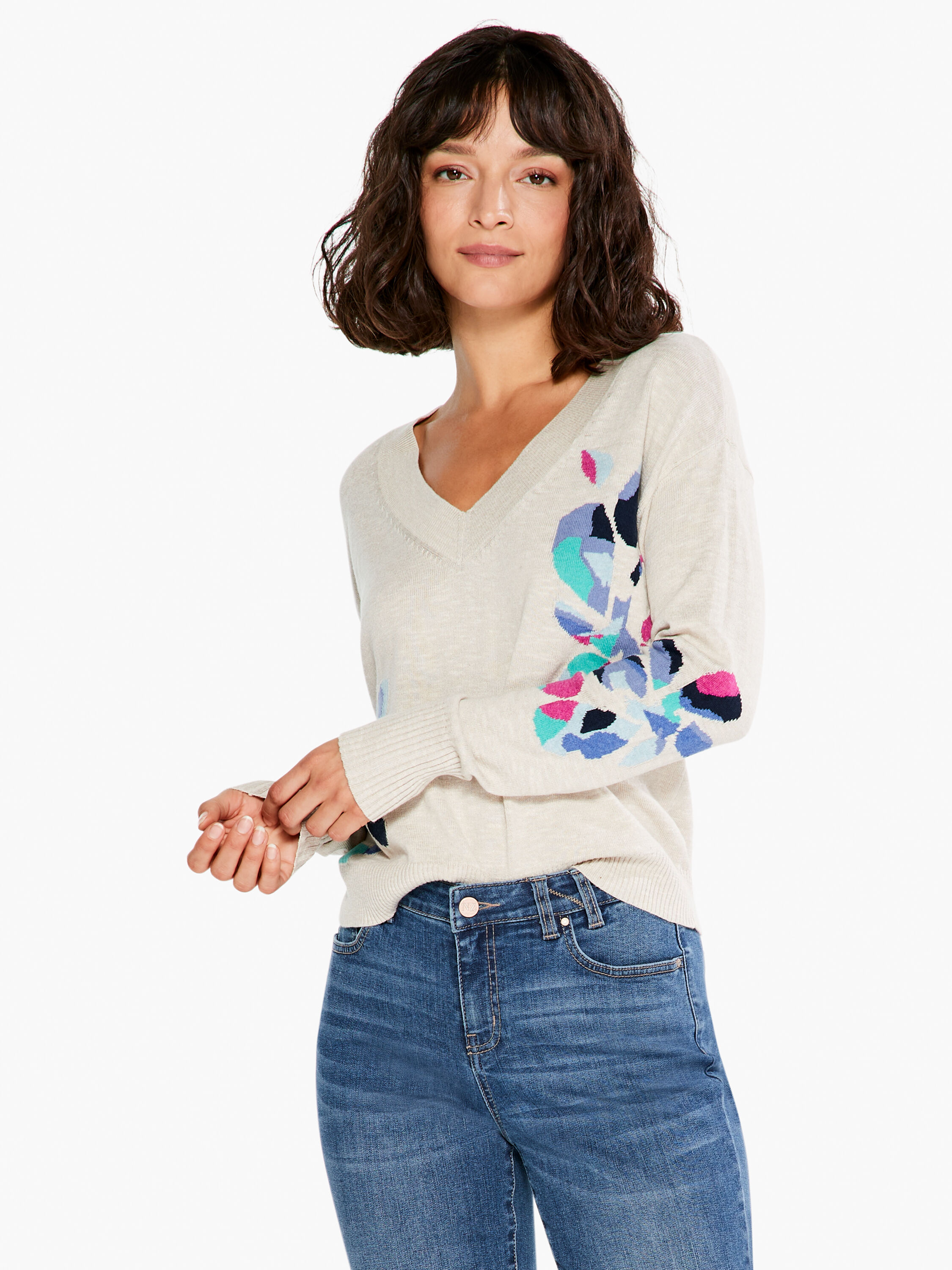 Blooming Short V Sweater | NIC+ZOE