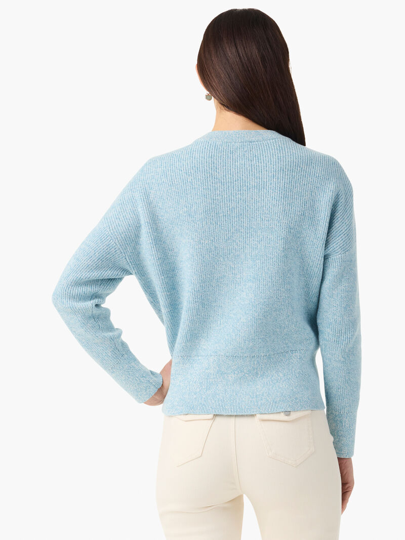 Woman Wears Stitched Crew Sweater image number 3