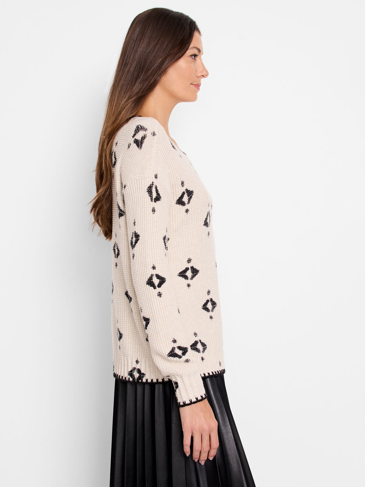 Printed Texture Sweater