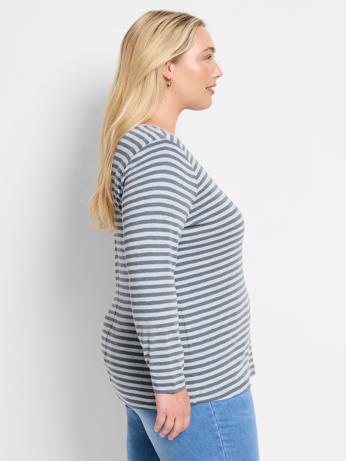 NZT Striped Bracelet Sleeve Boat Tee