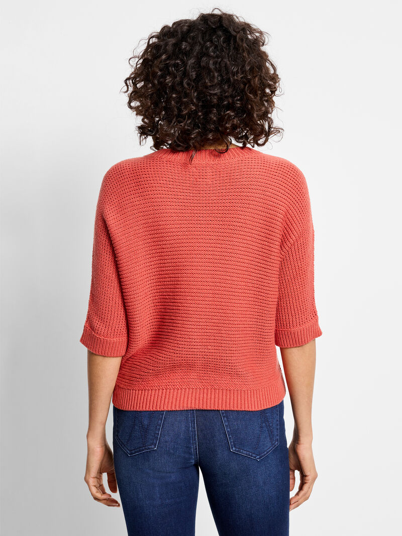 Woman Wears Easy Texture Sweater image number 3